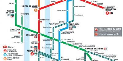 Mapa do metro de Lyon