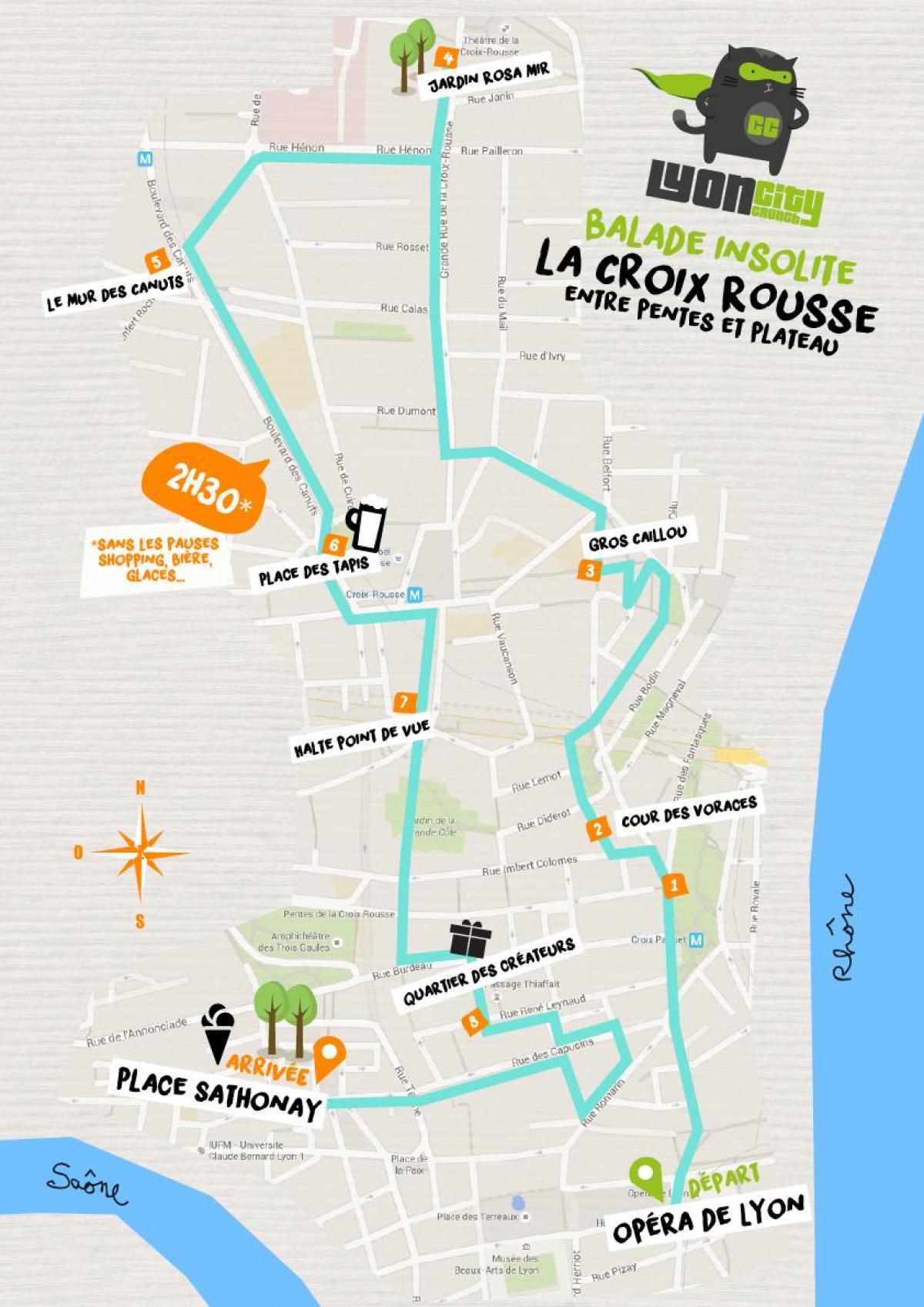 mapa de Lyon croix rousse 