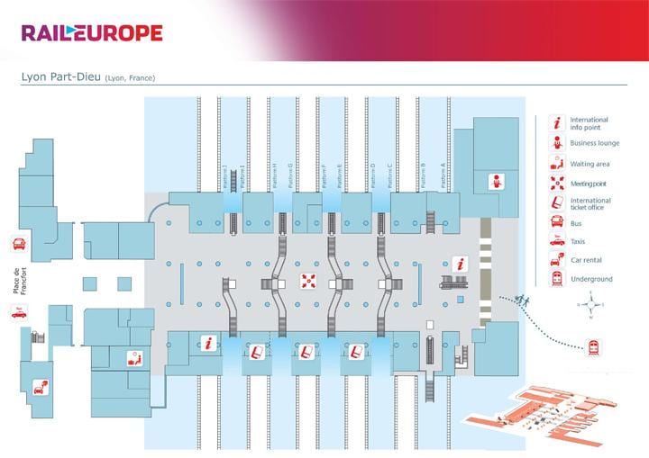 Lyon (estação ferroviária) mapa