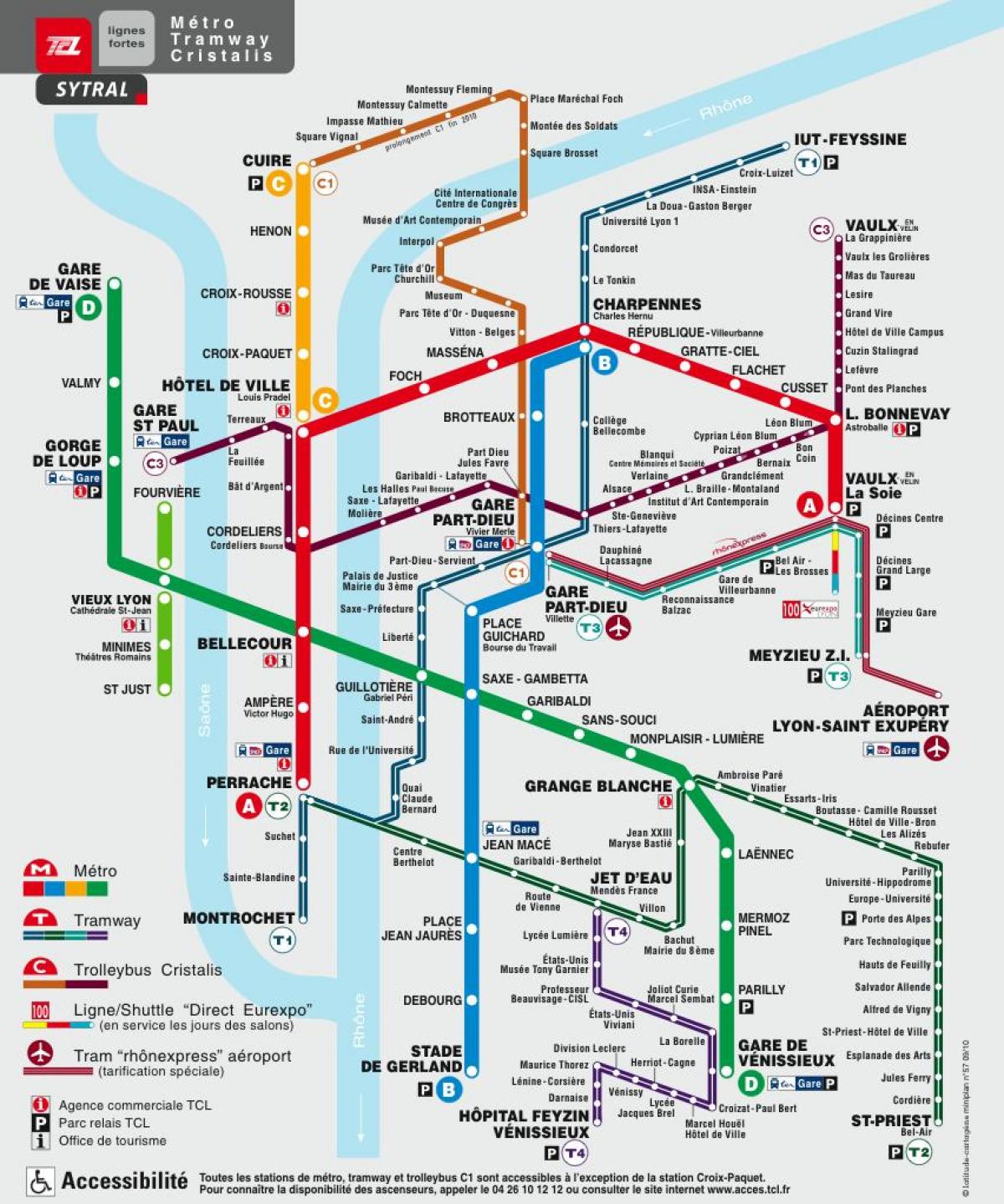 Lyon mapa do metrô