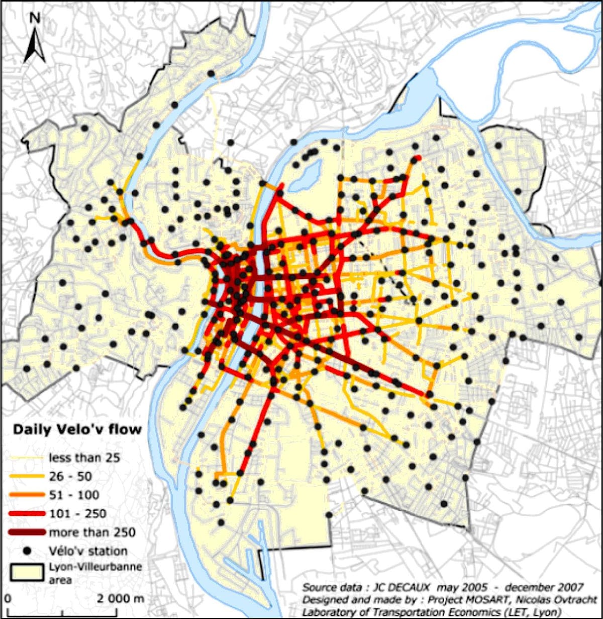 mapa de velov estação de Lyon