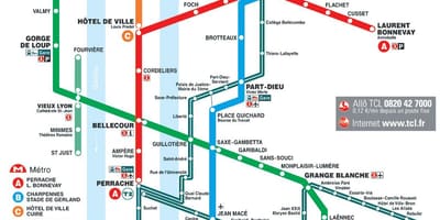 Lyon de eléctrico do mapa em pdf