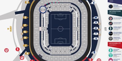 Mapa de Lyon estádio