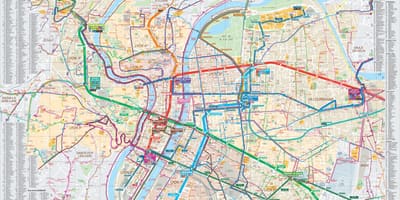 Lyon, frança, mapa de ônibus