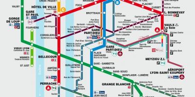 Lyon mapa do metrô