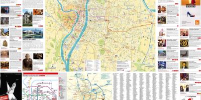 Lyon, frança, mapa turístico