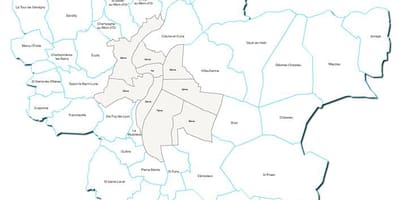 Mapa da frança, região de Lyon