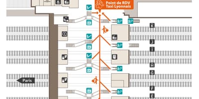 Estação ferroviária Lyon part dieu mapa