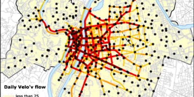 Mapa de velov estação de Lyon